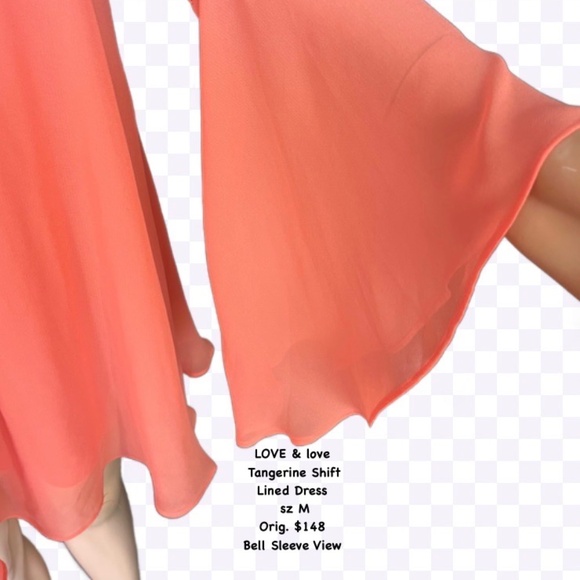 LOVE & love  Tangerine Shift  Lined Dress  sz M - Picture 6 of 8